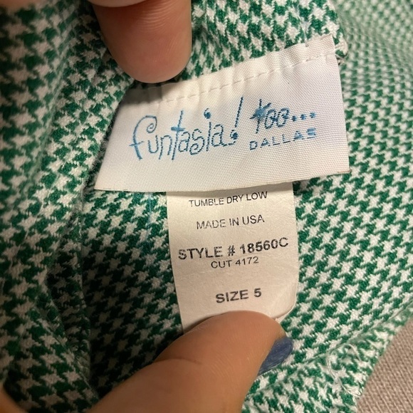Vintage Funtasia Too Dallas Dress Green Gingham Reversible - Picture 8 of 9